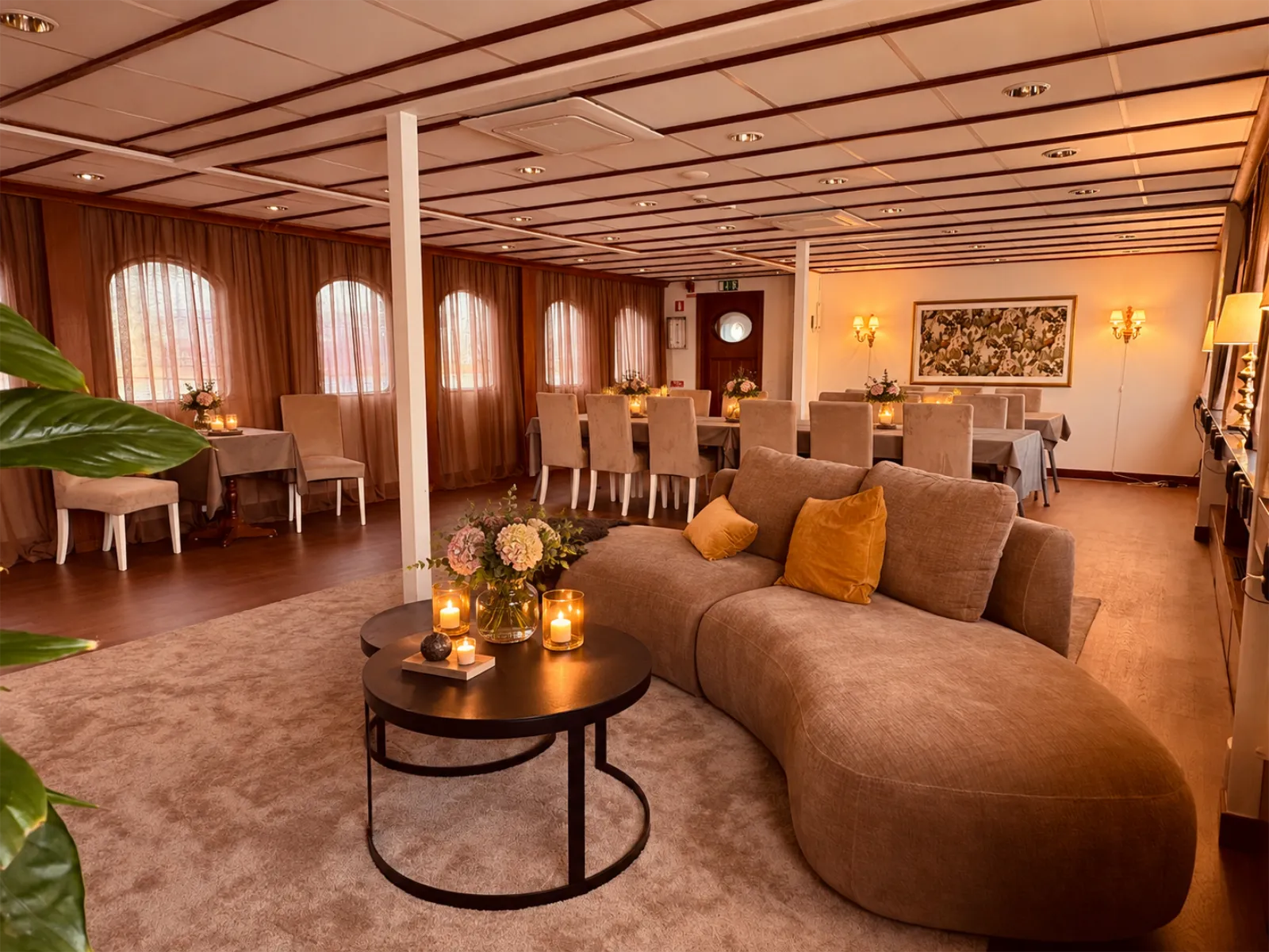 The lounge area of the event room